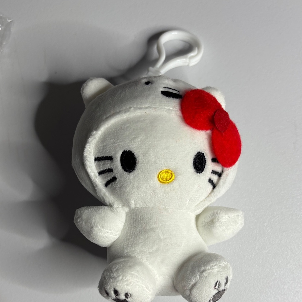 Hello Kitty in a polar bear suit plush keychain